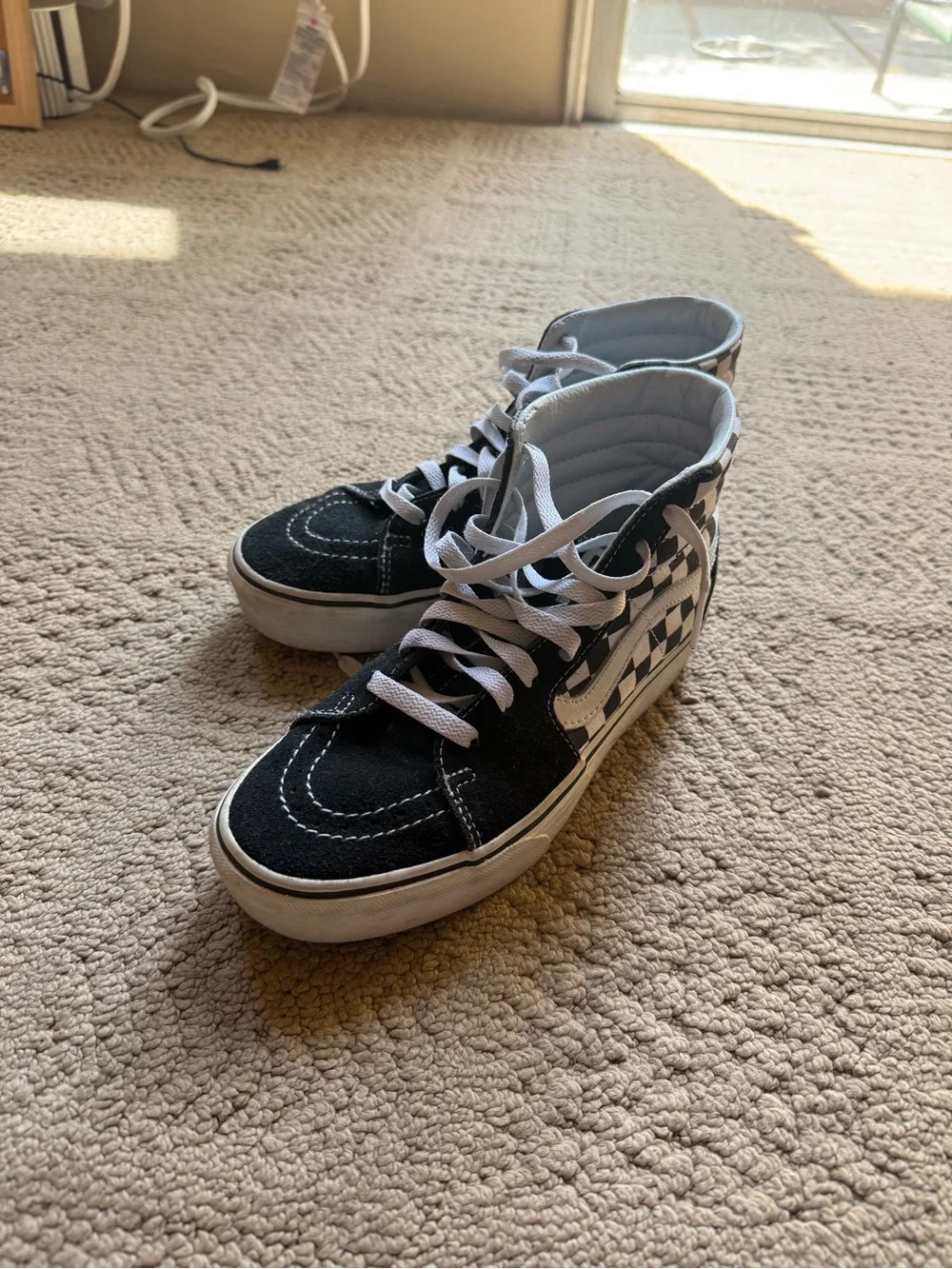Vans Checkerboard High-Top Sneakers 7.5
